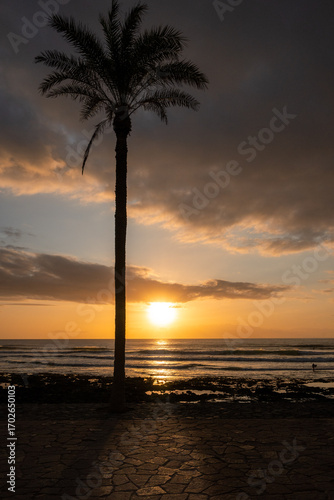 sunset on the beach in tenerife