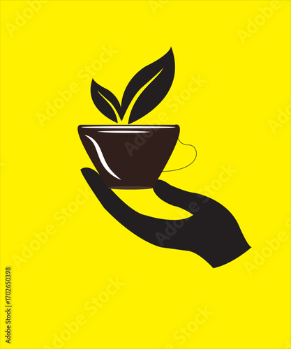 A vibrant and detailed illustration of various tea leaves and brewing accessories showcasing the art of tea preparation and enjoyment with a focus on natural elements and cultural traditions