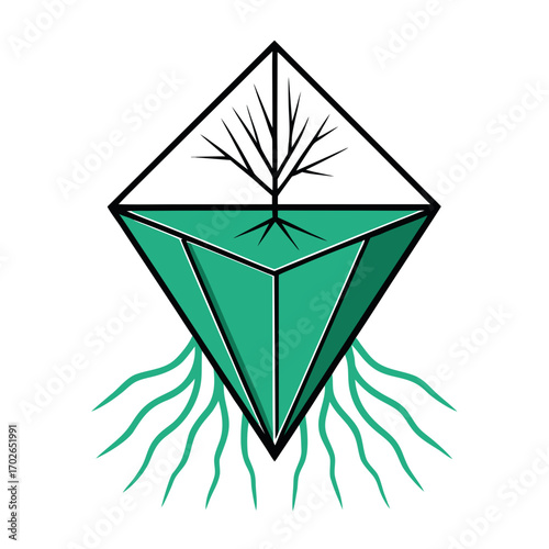 diamond on green background