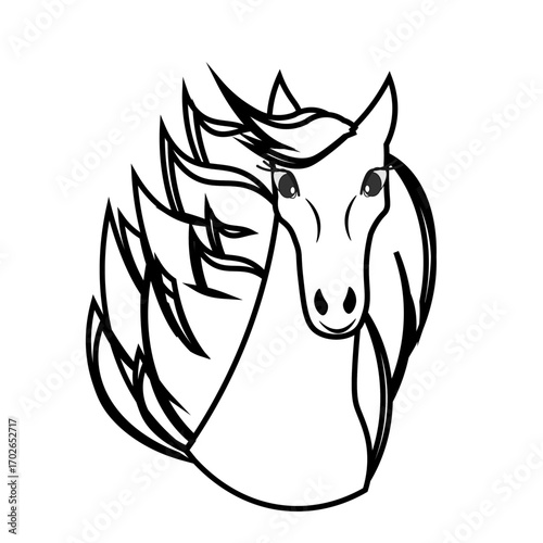 a silhouette of a horse