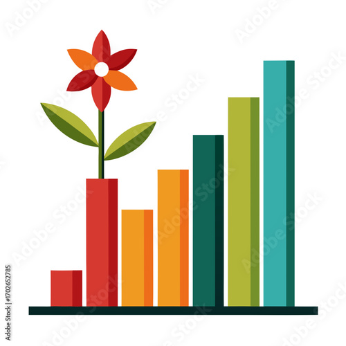 bar chart with flower