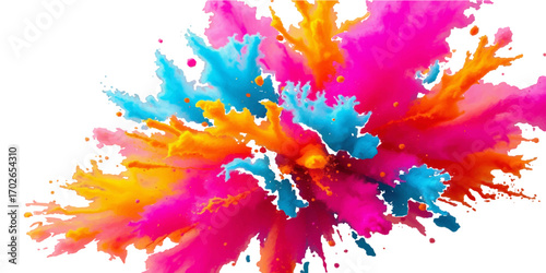 Colorful splashes of abstract watercolor paint create a vibrant, artistic background with a captivating texture and a beautiful ink-splattered design