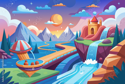 fantasy landscape with castle