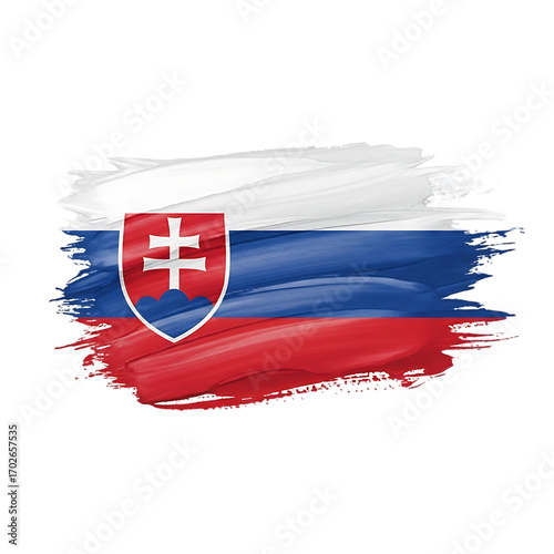 Free Download Watercolor brush stroke flag of slovakia isolated on transparent background national symbol brushstroke texture vector illustration country, nation, banner, emblem, paint, patriotic, identity, symbol - GFXLoad