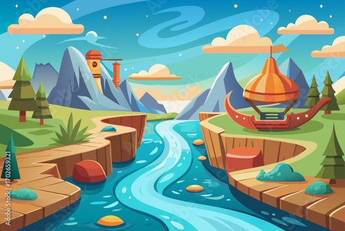 vector illustration of a boat