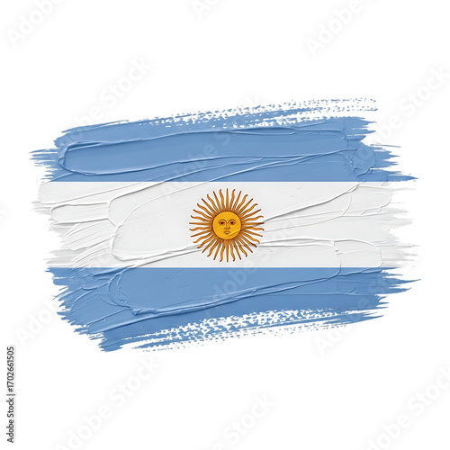 Brushstroke flag of argentina isolated on transparent background a symbol of national identity and patriotism, representing the countrys rich history, culture, and unity perfect for showcasing argenti