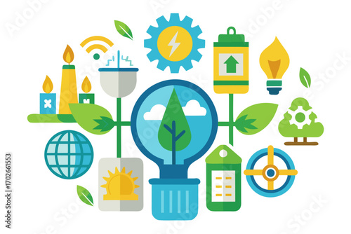 set of vector icons of nature