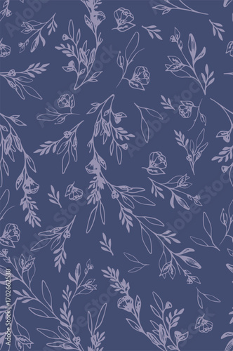 Classic Popular Flower Seamless pattern background - For easy making seamless pattern use it for filling any contours