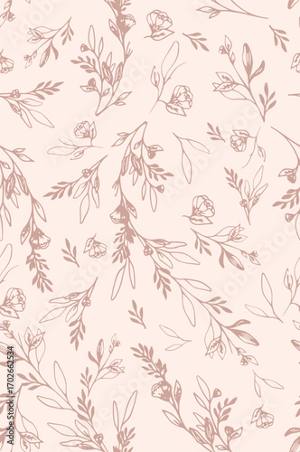 Classic Popular Flower Seamless pattern background - For easy making seamless pattern use it for filling any contours