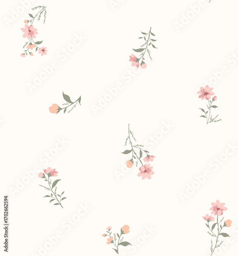 Classic Popular Flower Seamless pattern background - For easy making seamless pattern use it for filling any contours
