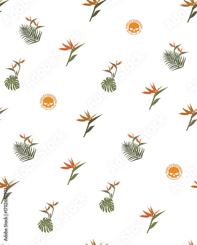 Classic Popular Flower Seamless pattern background - For easy making seamless pattern use it for filling any contours