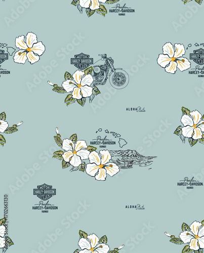 Classic Popular Flower Seamless pattern background - For easy making seamless pattern use it for filling any contours