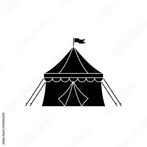Circus Tent Icon – Festival Carnival Event Symbol Vector