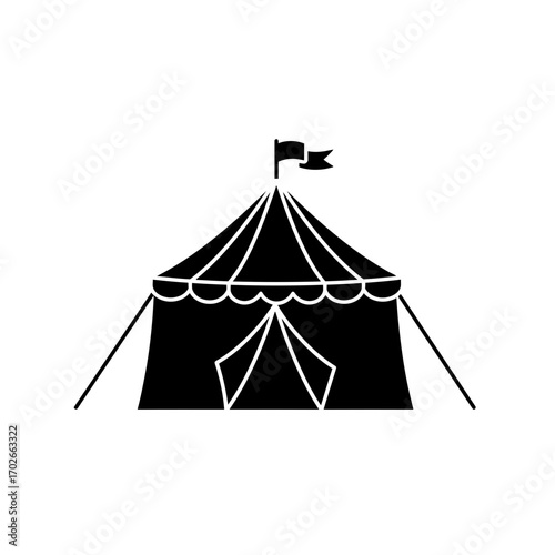 Circus Tent Icon – Festival Carnival Event Symbol Vector