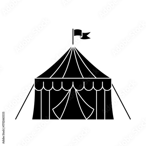 Circus Tent Icon – Festival Carnival Event Symbol Vector