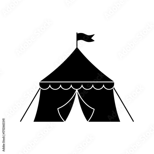 Circus Tent Icon – Festival Carnival Event Symbol Vector