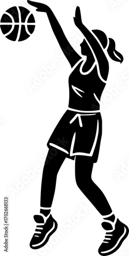 Basketball players silhouettes sign, symbol, vector, art