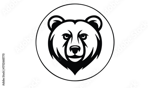 Cute baby brown bear animal character head design vector illustration