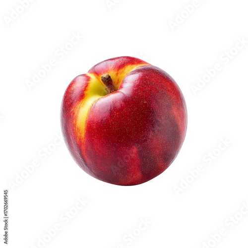 Single Ripe Nectarine Isolated on Black Background