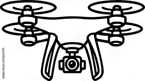 The flying drone sign, symbol, vector, art
