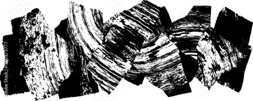 Abstract black ink texture with fragmented polygon shapes for creative design