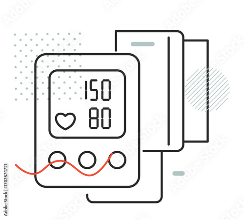 Digital Blood Pressure Monitoring Device - Stock Icon