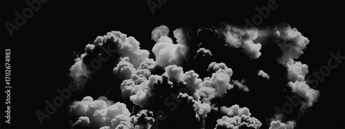 Surreal abstract stormy sky filled with smoky turbulent cloud patterns