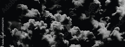 Heavy rolling storm clouds creating a smoky textured sky pattern