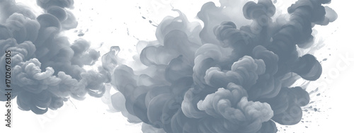 Dreamlike airy cloud composition in bright tones of blue and white