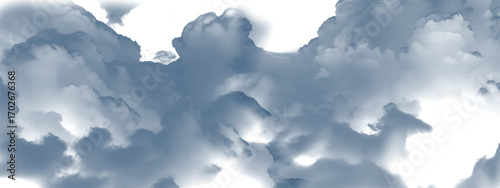 Dreamlike airy cloud composition in bright tones of blue and white