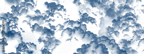 Fresh airy design with soft blue cloud textures on a light background