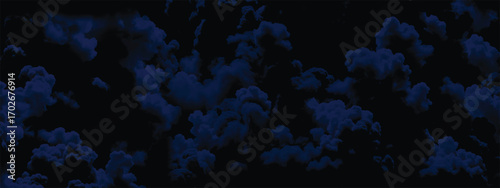 Deep dark atmospheric storm background with rolling blue clouds