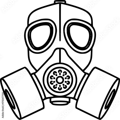 Gas mask outline icon vector
