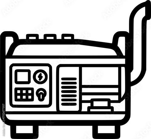 Emergency generator outline icon vector
