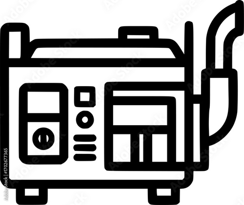 Emergency generator outline icon vector
