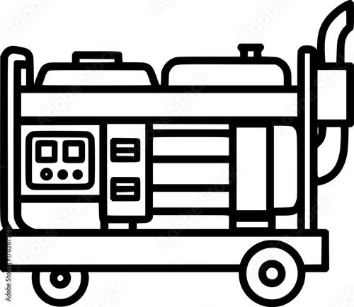 Emergency generator outline icon vector
