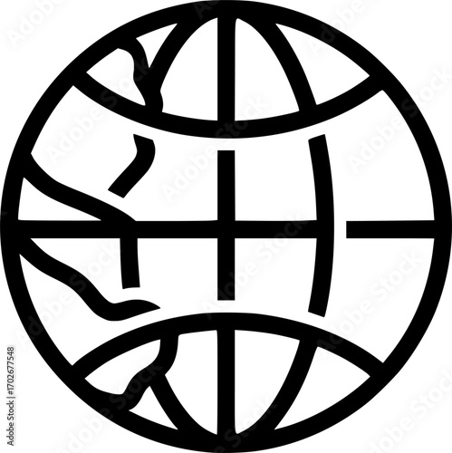 Time zones on globe outline icon vector
