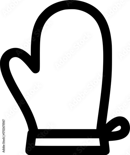 Oven mitt glove outline icon vector
