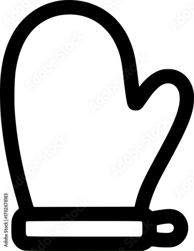 Oven mitt glove outline icon vector
