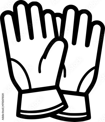 Work gloves outline icon vector
