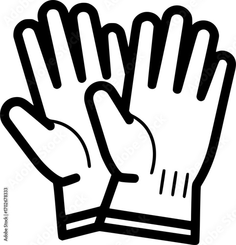 Work gloves outline icon vector
