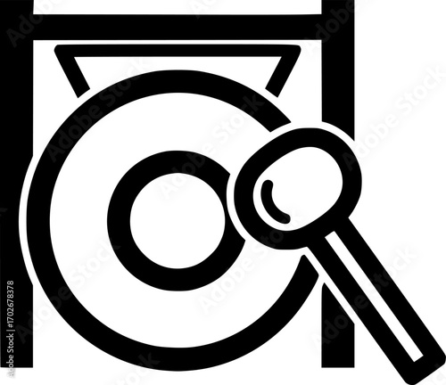 Gong with mallet outline icon vector
