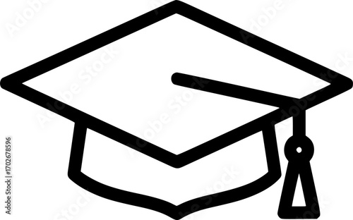 Graduation cap outline icon vector
