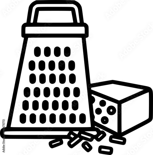 Grater cheese outline icon vector

