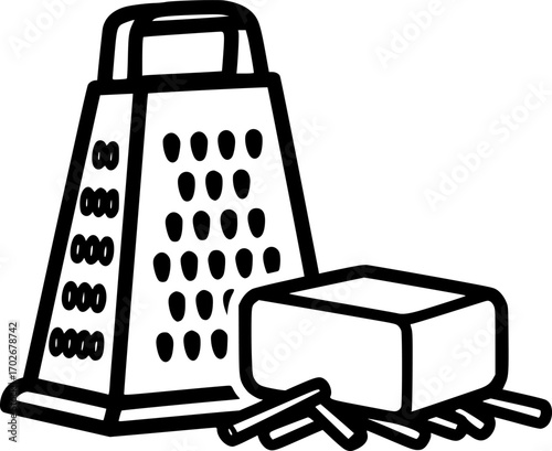 Grater cheese outline icon vector
