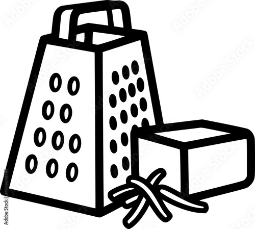 Grater cheese outline icon vector
