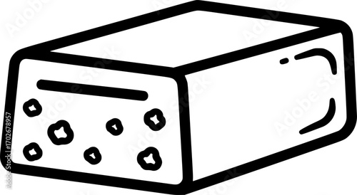 Halva block outline icon vector
