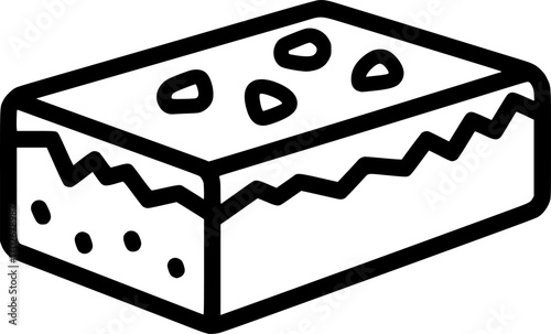 Halva block outline icon vector
