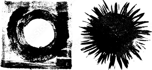 Abstract black ink kaleidoscope silhouettes for bold design concepts