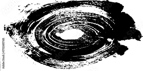 Abstract black ink swirl silhouette for trance music flyer design
